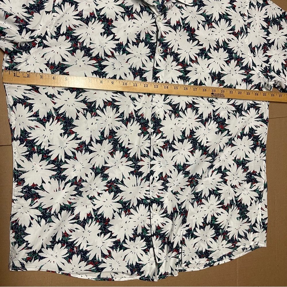 Bugatchi Mens XXL Short Sleeve Button Down Shirt Abstract Pattern Classic Fit - Picture 7 of 8